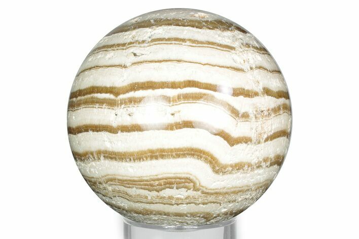 Polished Banded Aragonite Sphere - Morocco #326840